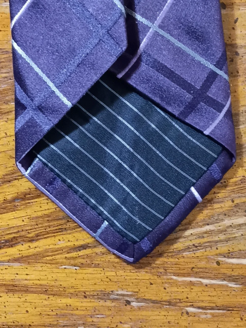 Express Purple Plaid Tie with Light Accent Lines
